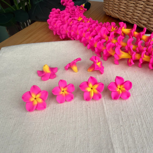 Clay Fushia & Yellow Plumeria