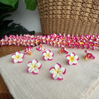 Clay Fushia& White Plumeria