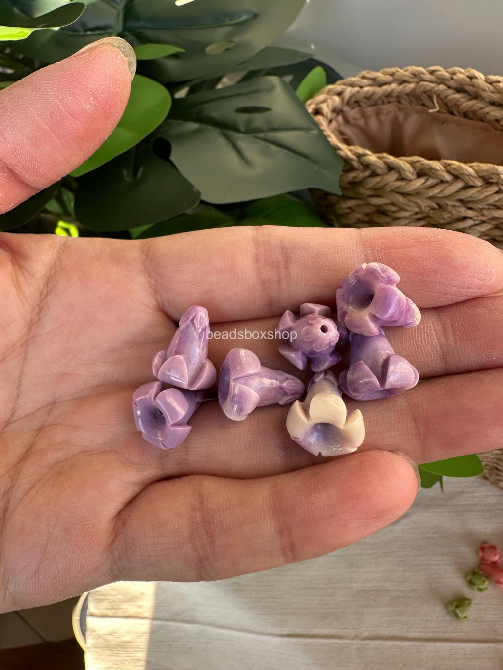 Resin & Coral Powder Puakenikeni Beads