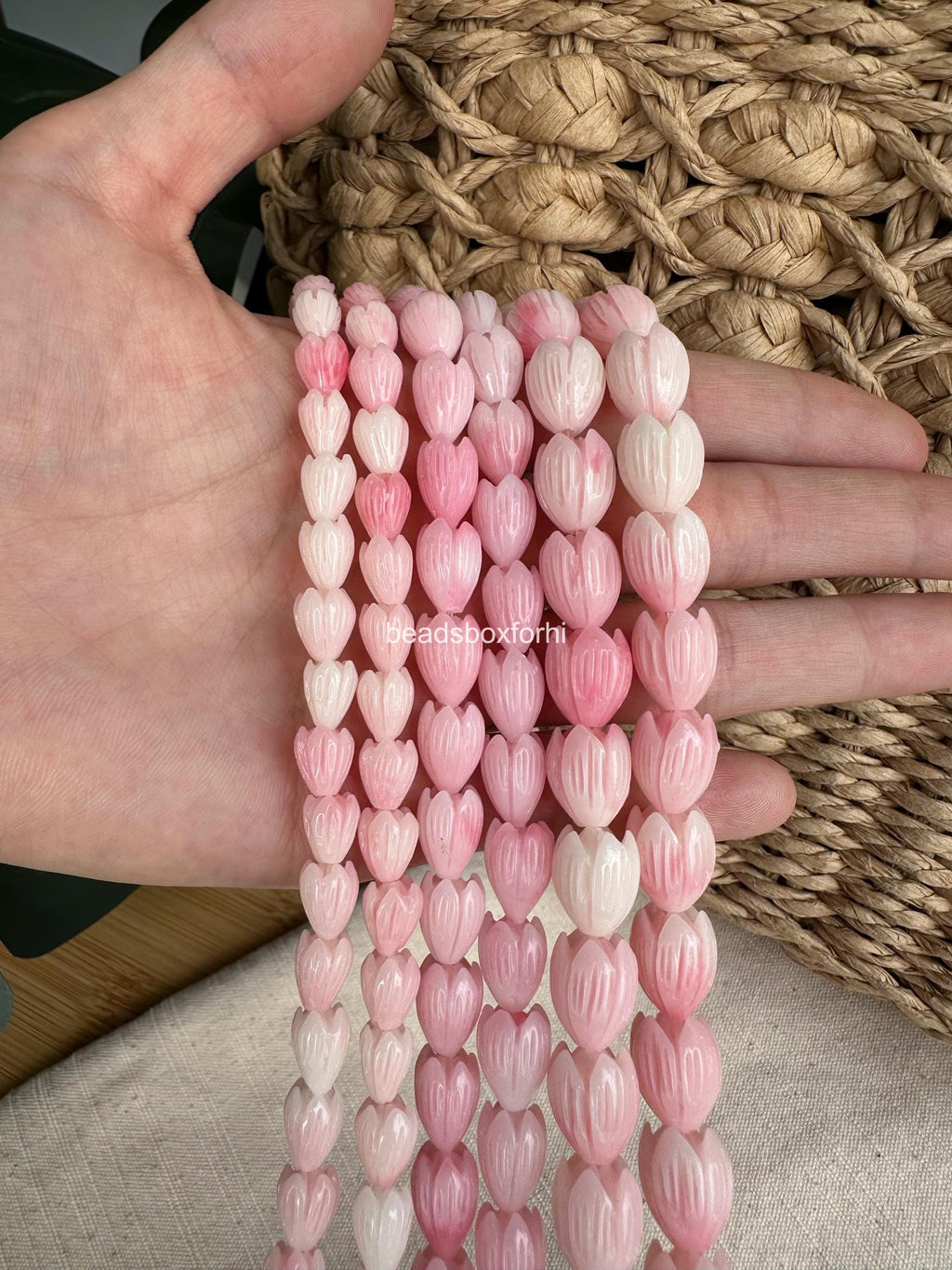 Variegated Light Pink Pikake Beads