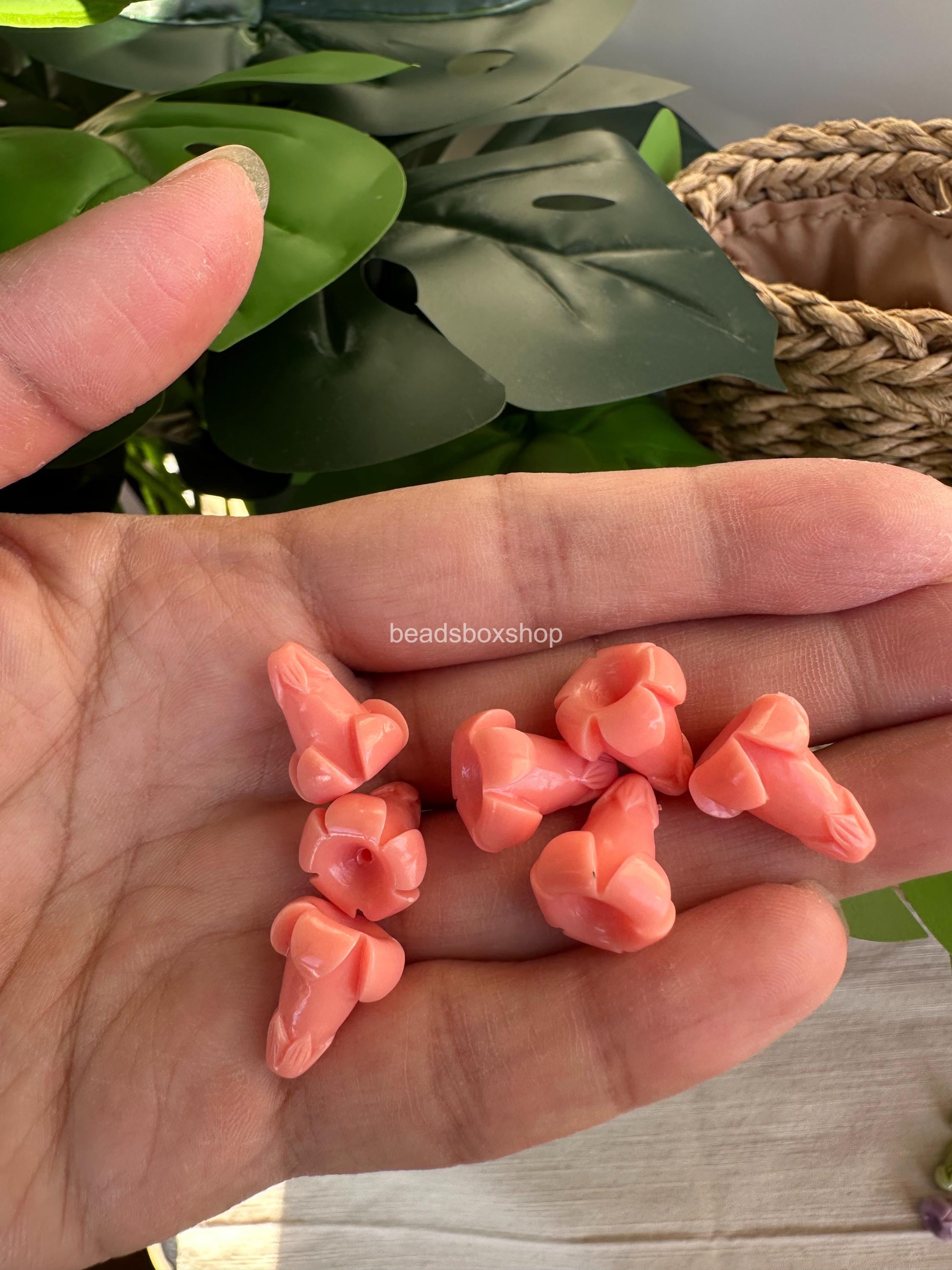 Resin & Coral Powder Puakenikeni Beads