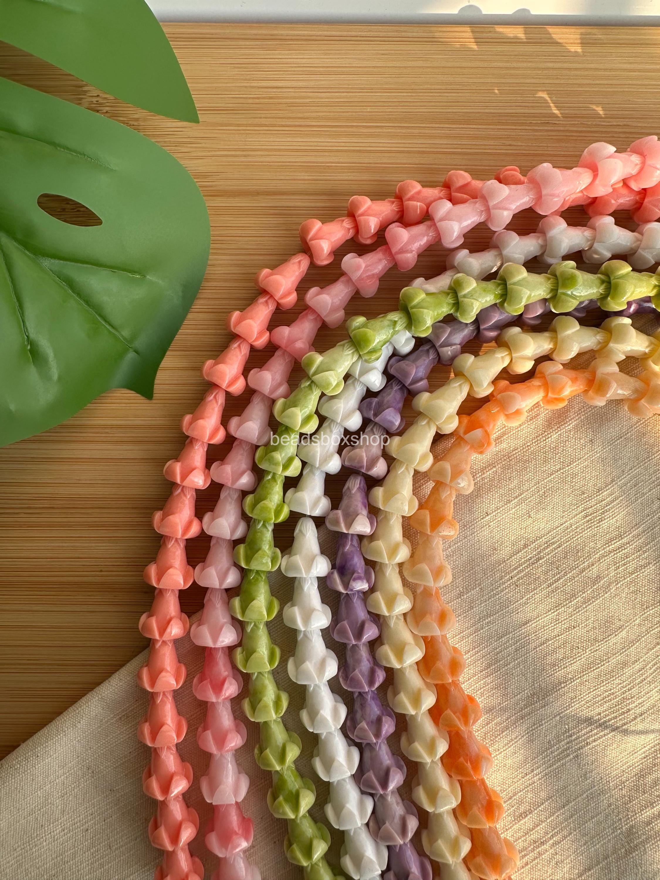 Resin & Coral Powder Puakenikeni Beads