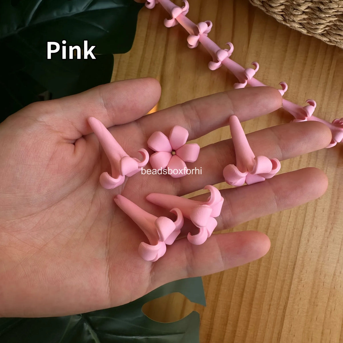 22mm Pink polymer clay puakenikeni