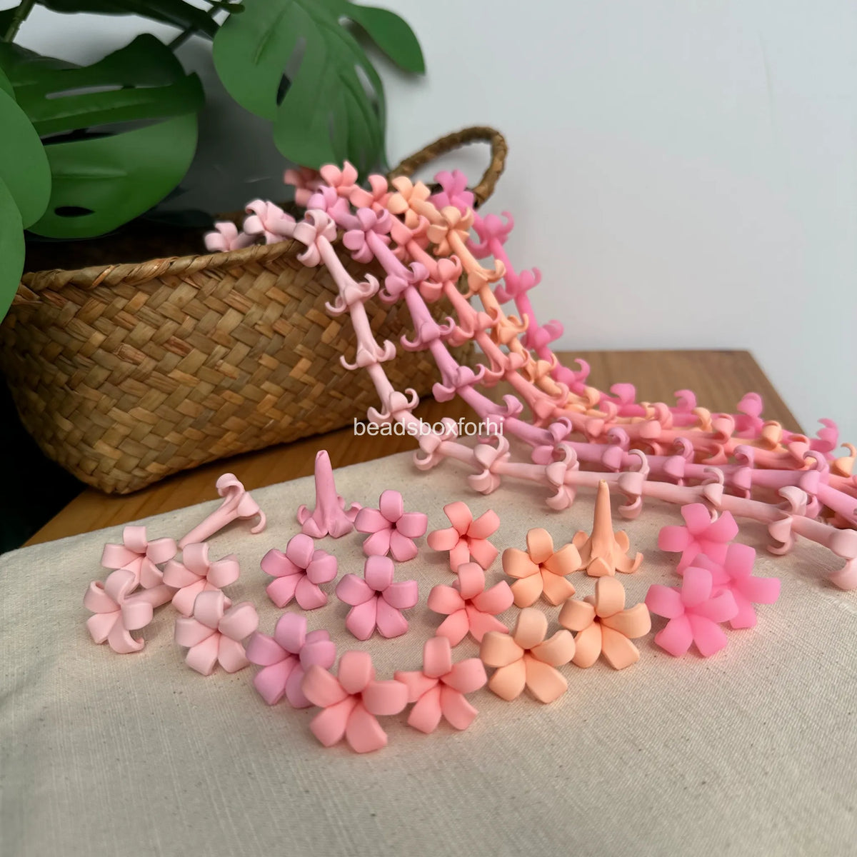 22mm Pink polymer clay puakenikeni
