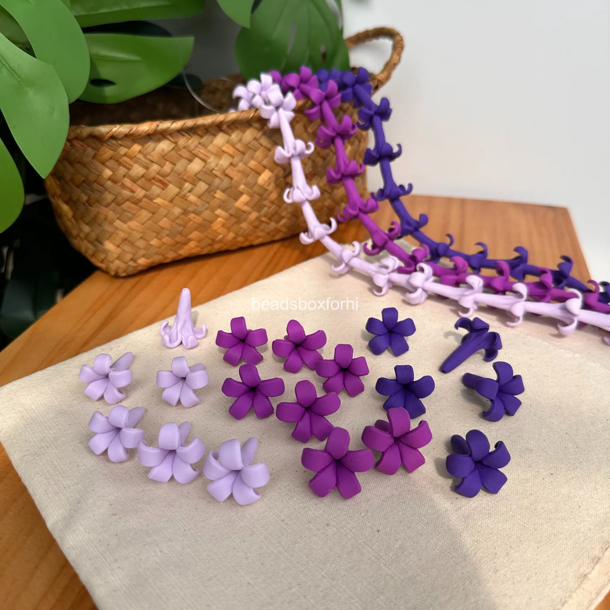 22mm Purple polymer clay puakenikeni
