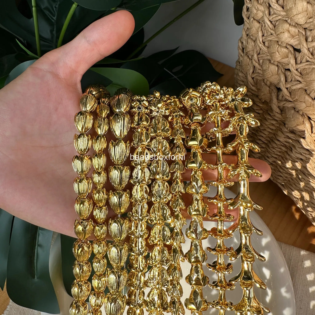 gold hawaiian beads