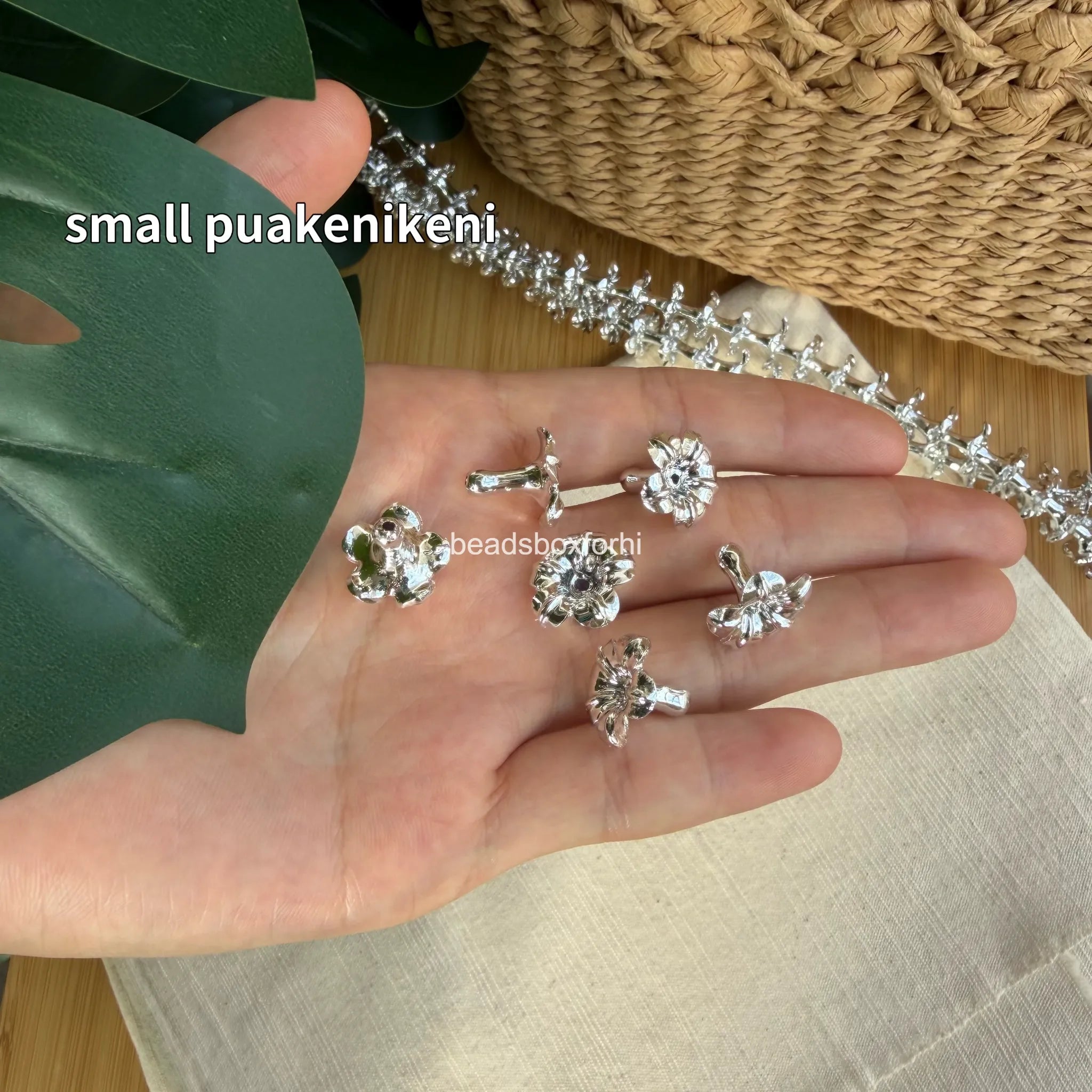 silver hawaiian beads