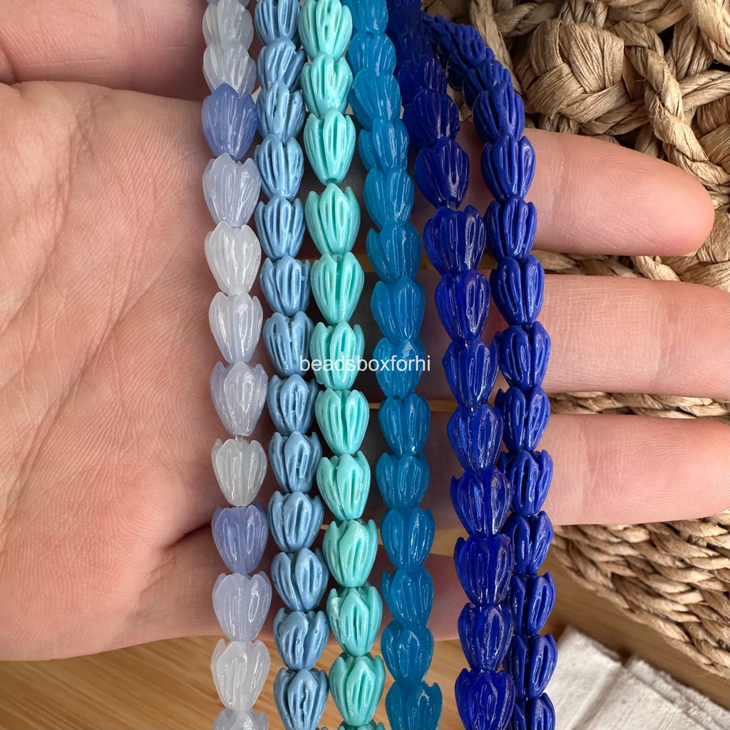 Small Blue Pikake Beads