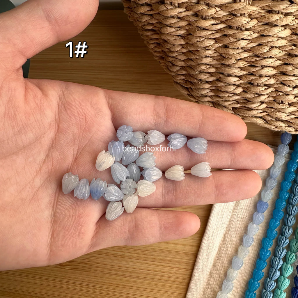 Small Blue Pikake Beads
