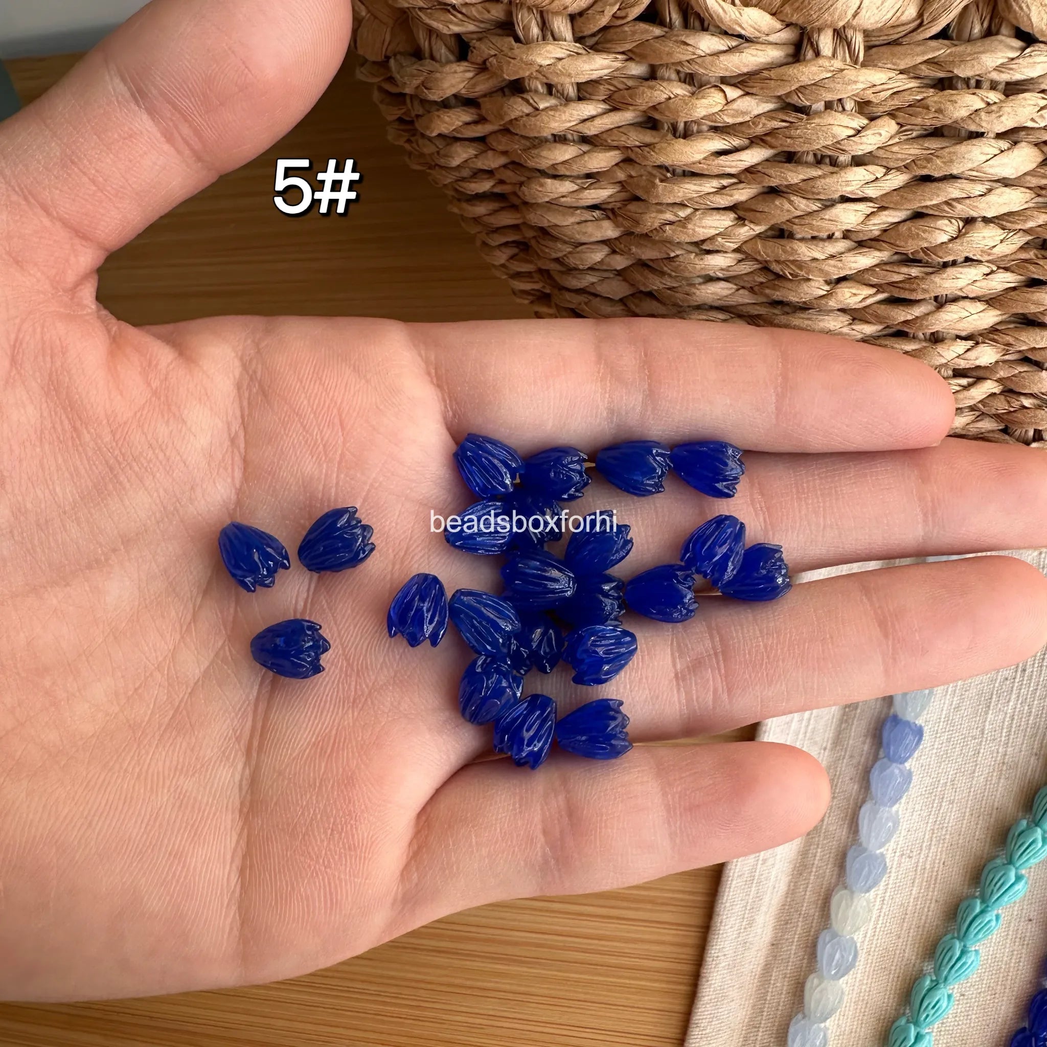 Small Blue Pikake Beads
