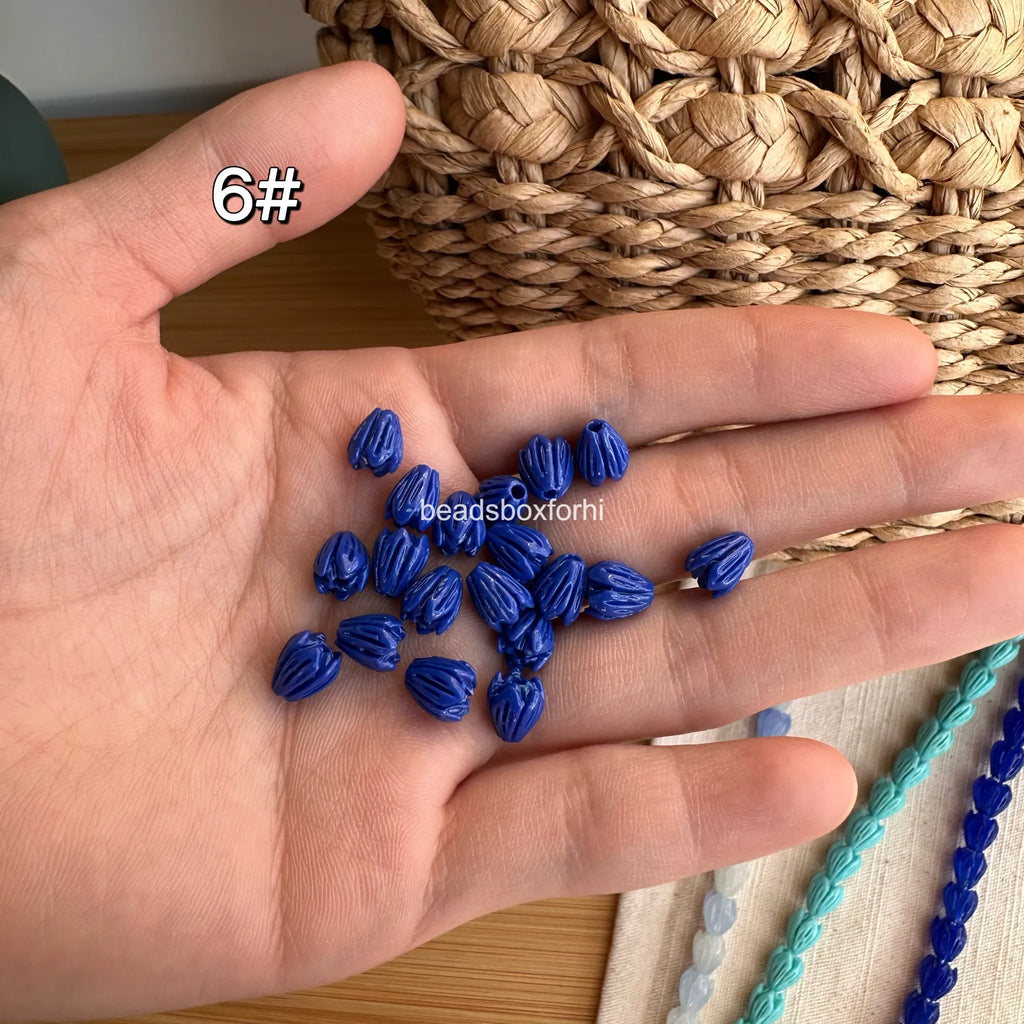 Small Blue Pikake Beads