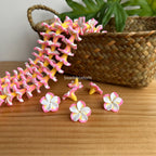 Clay White& Pink Plumeria