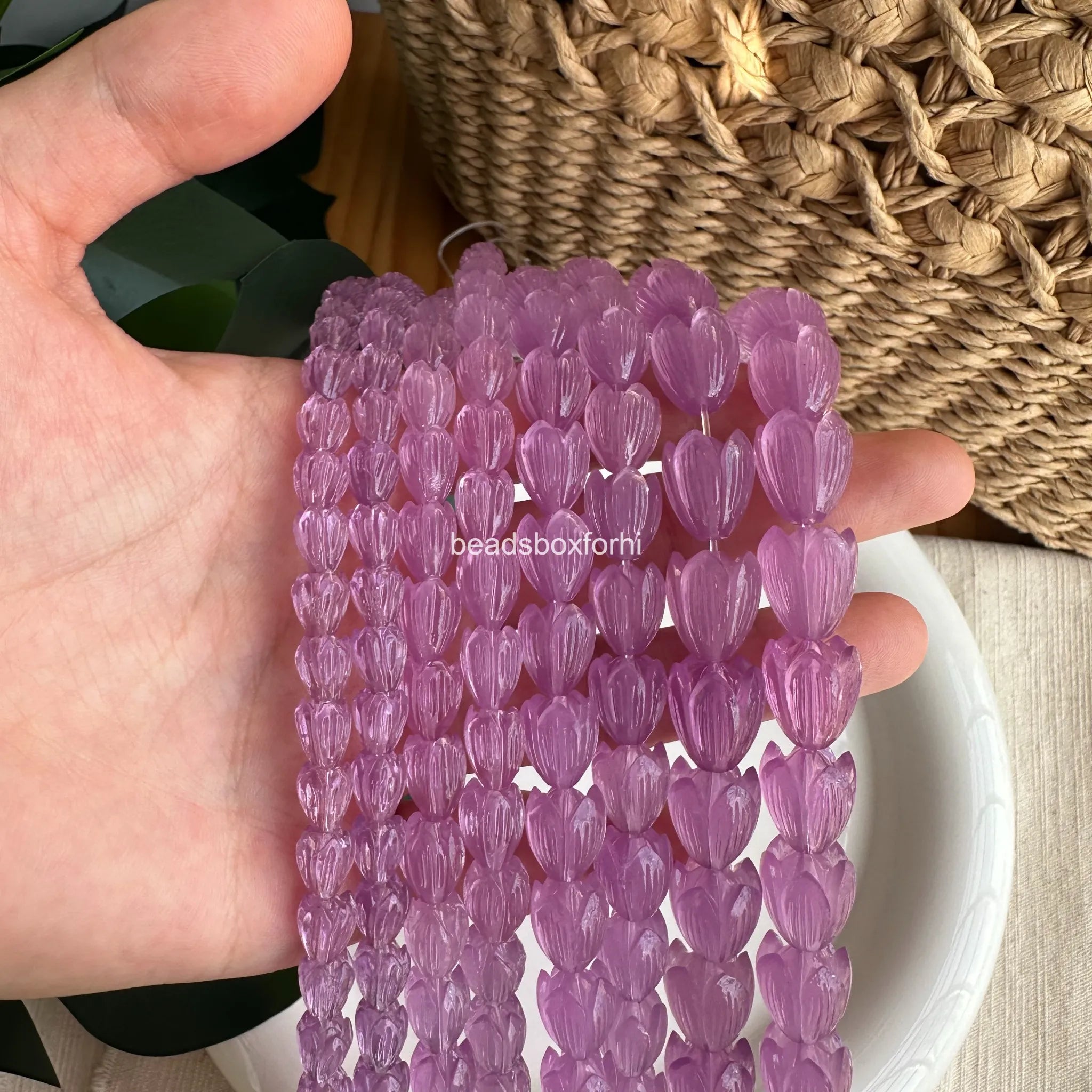 Transparent purple pikake