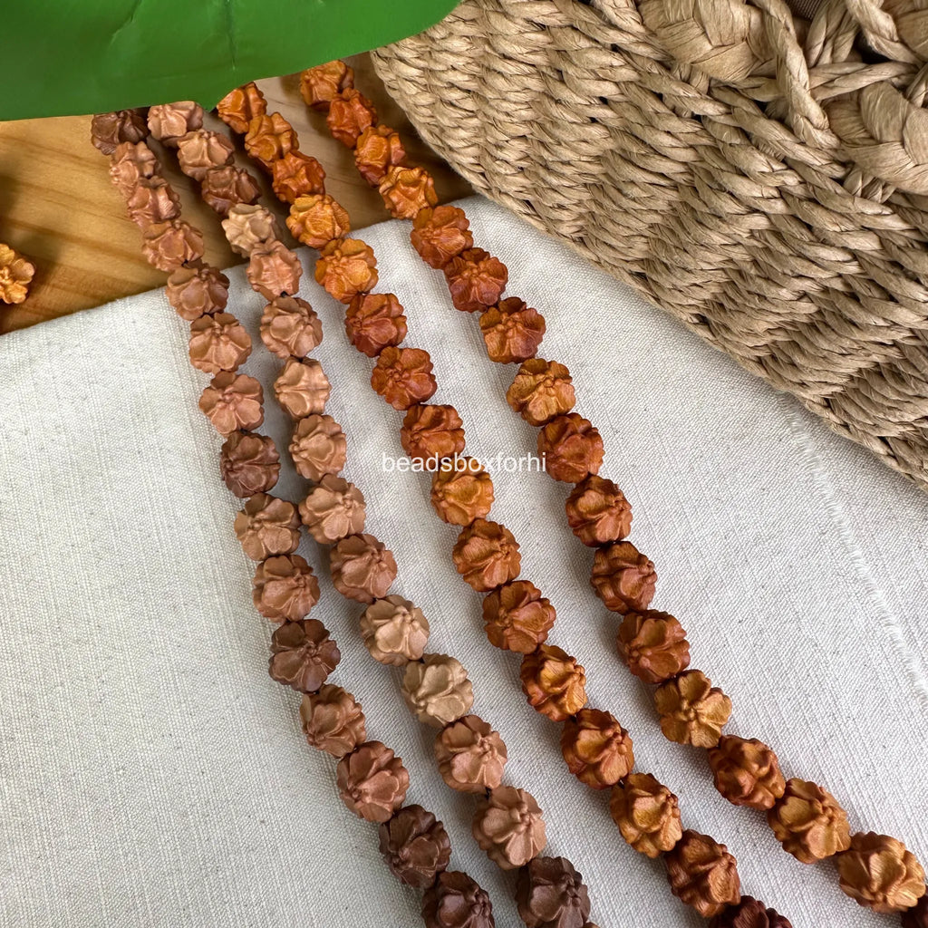 Wood Hibiscus Beads