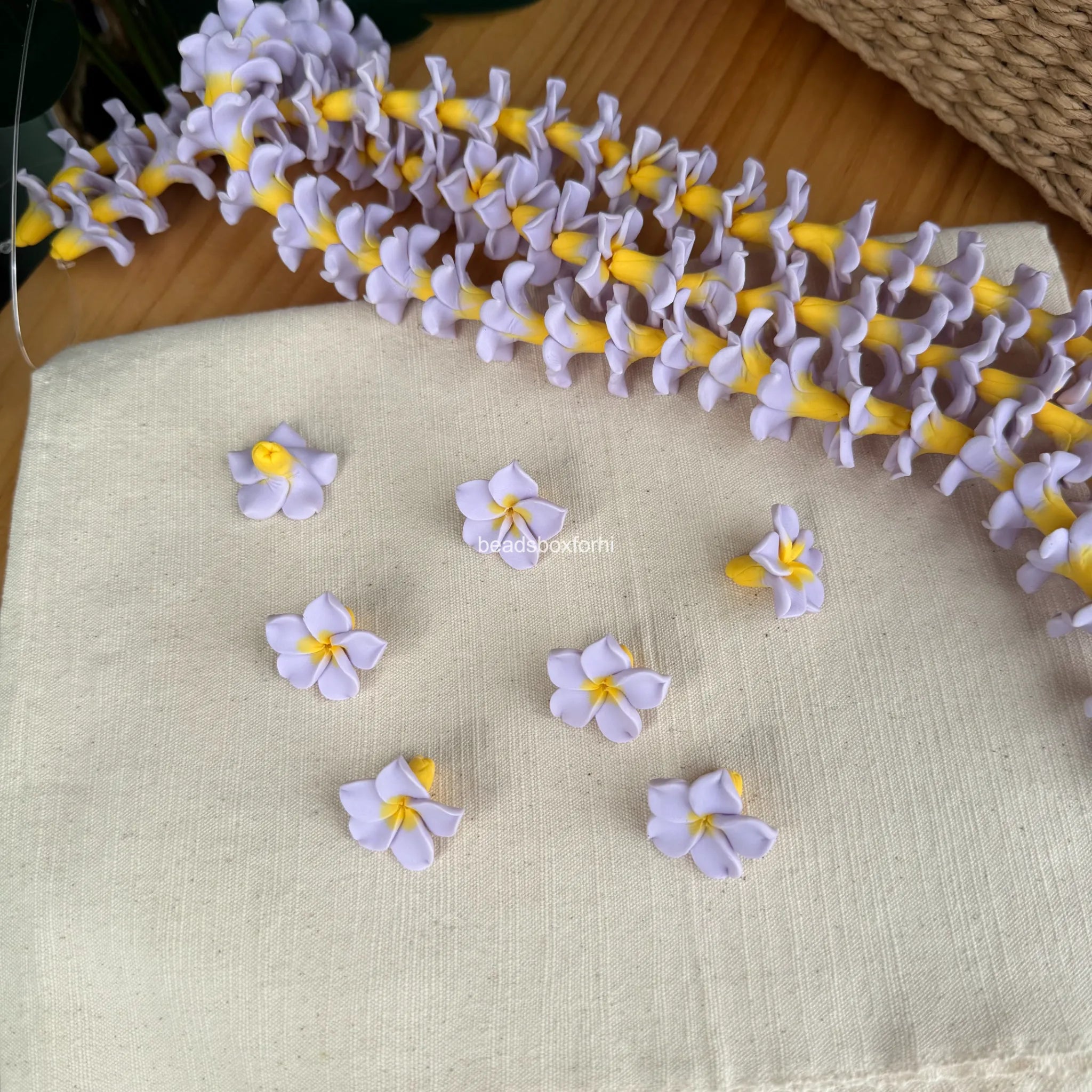 Clay Lilac & Yellow Plumeria