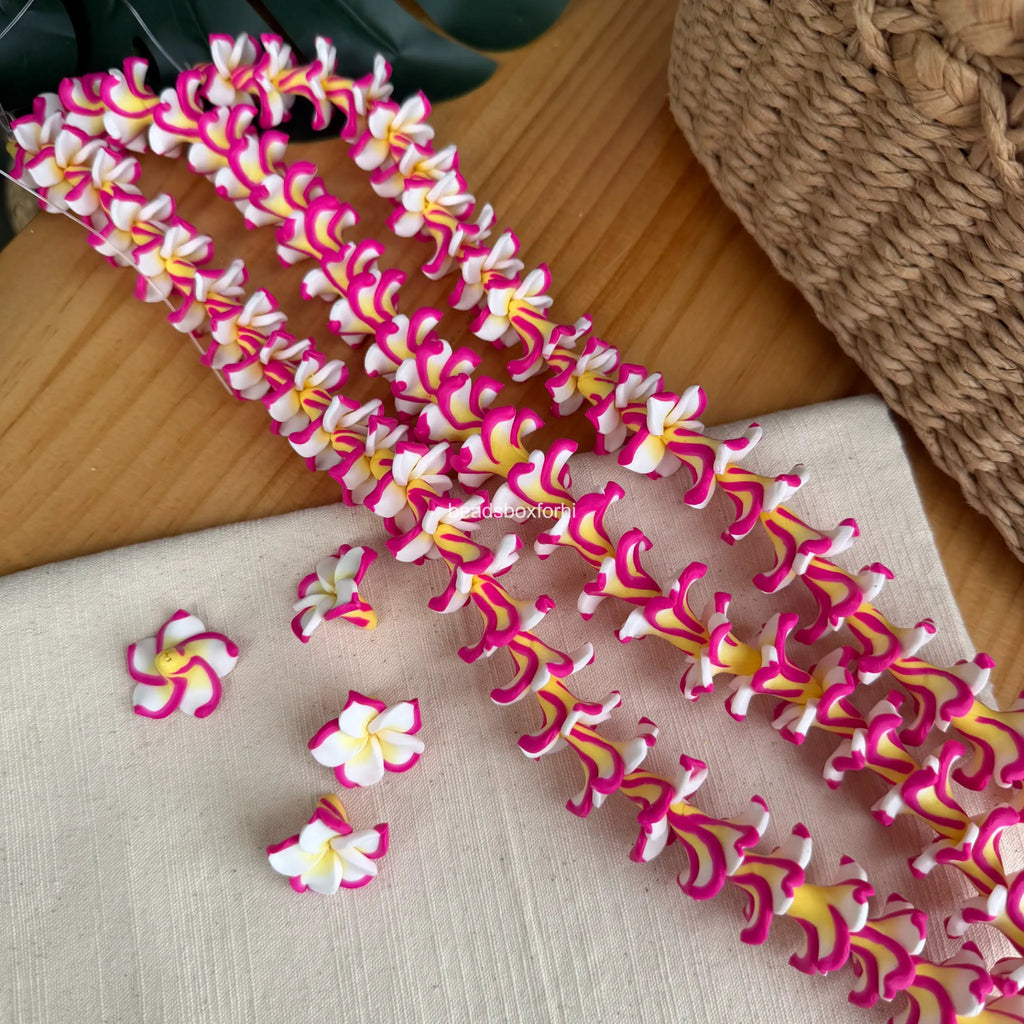Clay Fushia& White Plumeria