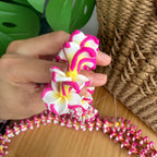 Clay Fushia& White Plumeria