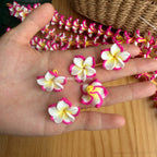 Clay Fushia& White Plumeria