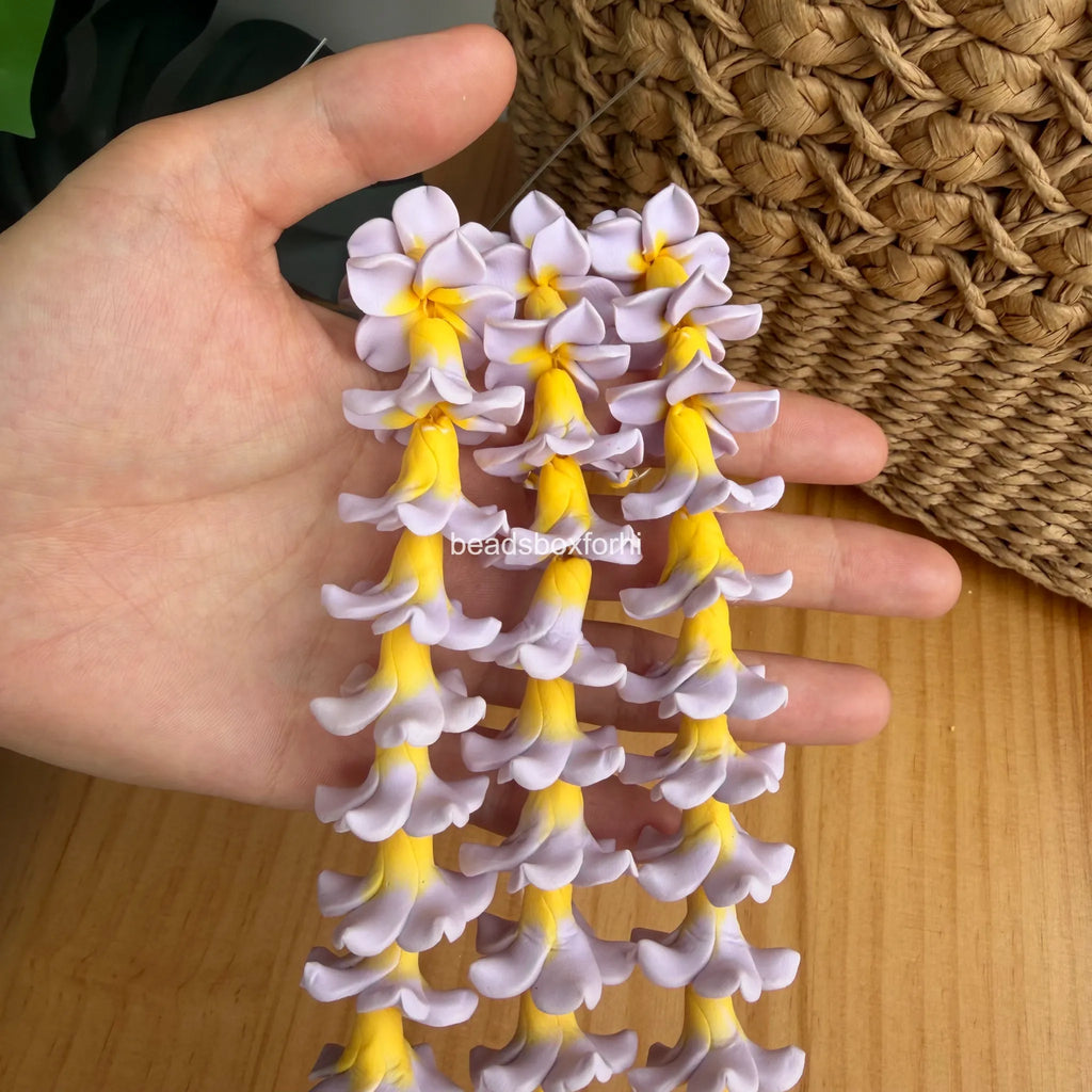 Clay Lilac & Yellow Plumeria