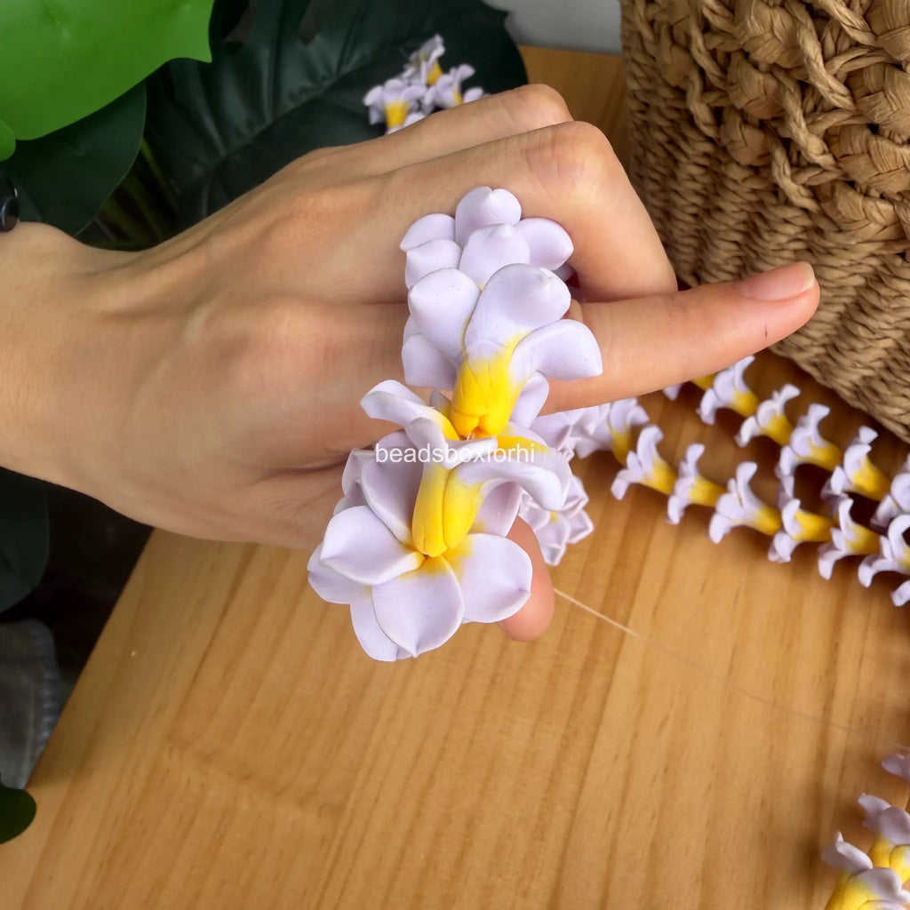 Clay Lilac & Yellow Plumeria