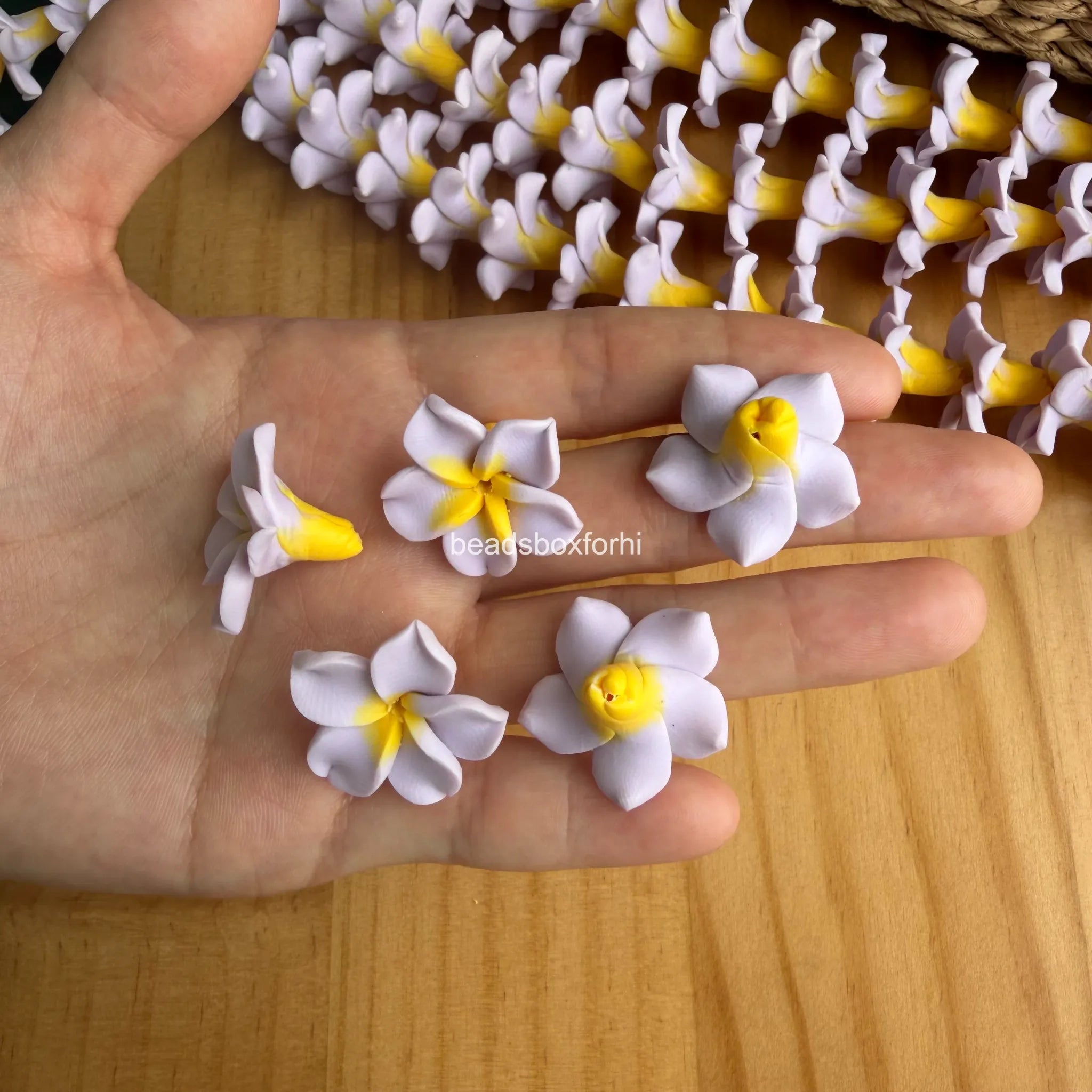 Clay Lilac & Yellow Plumeria