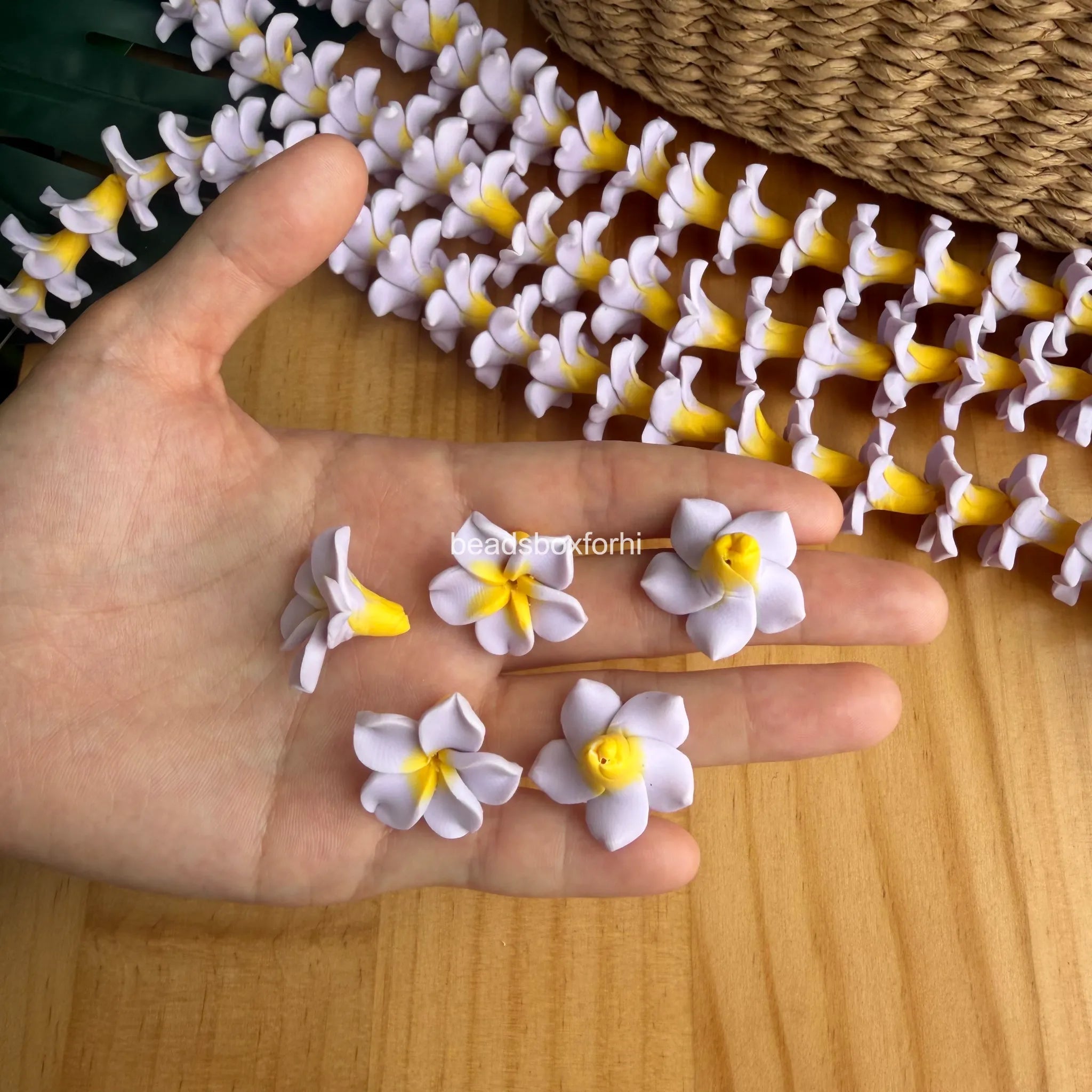 Clay Lilac & Yellow Plumeria