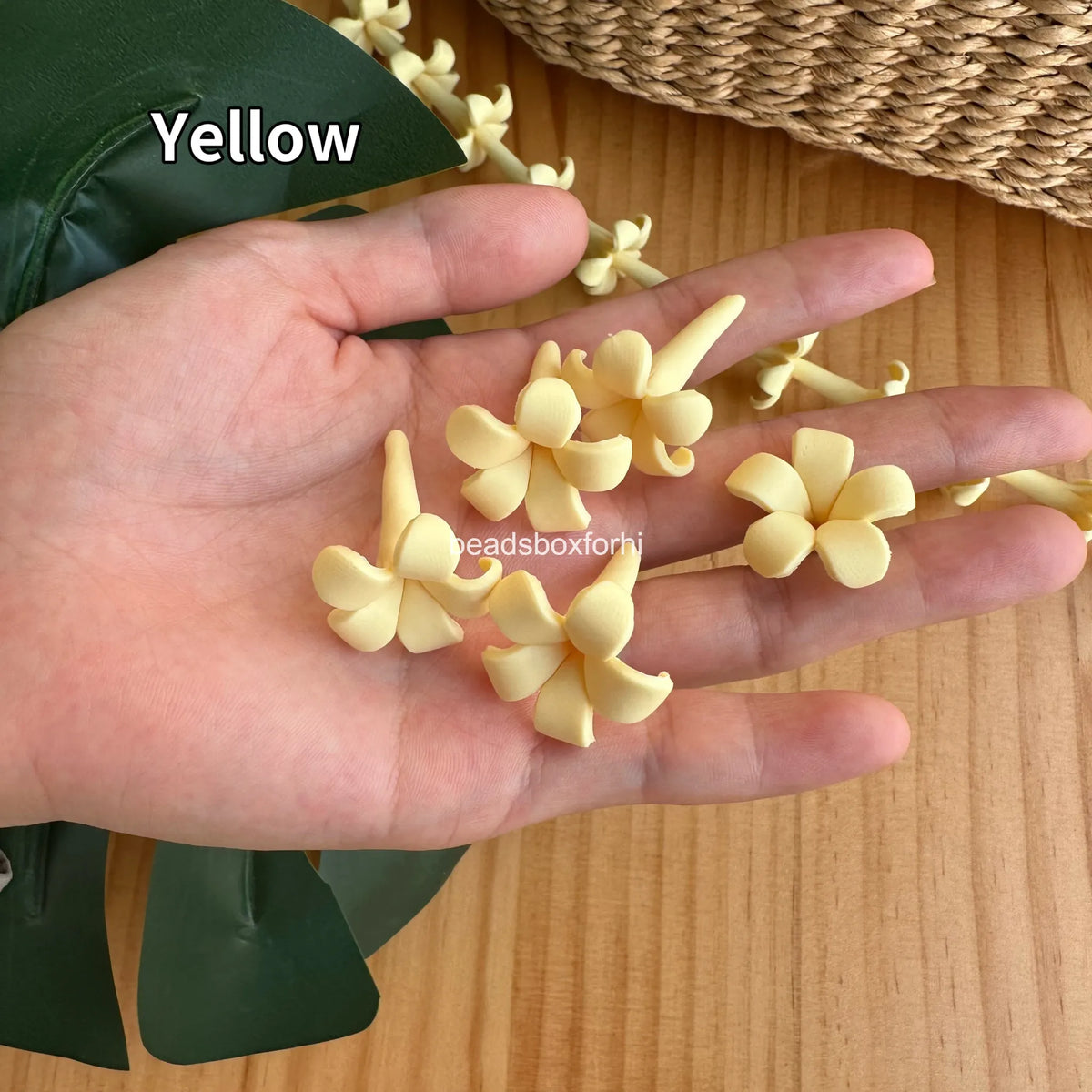 22mm Yellow polymer clay puakenikeni
